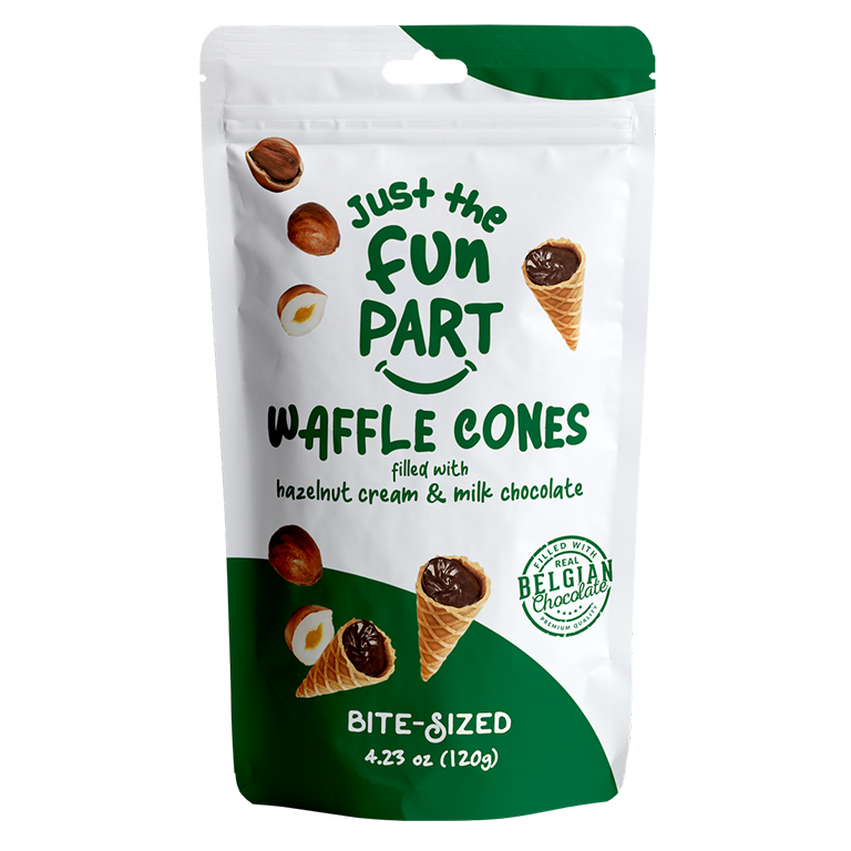 Waffle Cones filled with hazelnut cream &amp; milk chocolate 120g