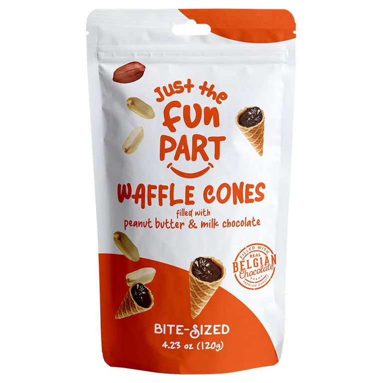 Waffle Cones filled with peanut butter &amp; milk chocolate 120g