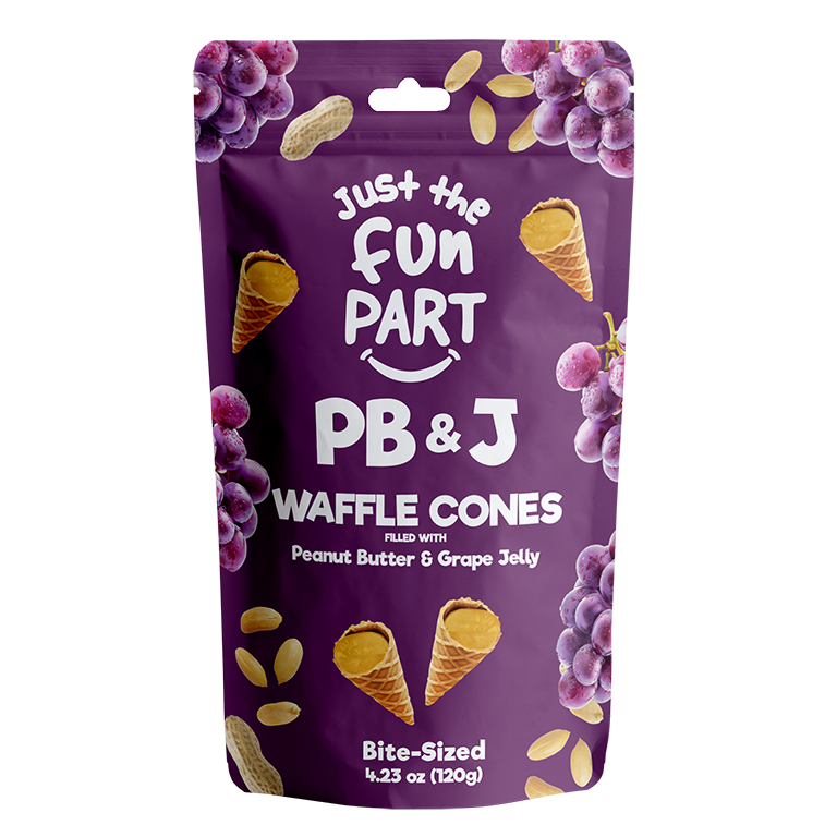 Waffle Cones filled with PB&amp;J grape jelly cones 120g