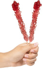 Red Rock Candy Sugar Sticks - Strawberry Flavor [12 Count]