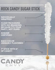 Black Rock Candy Sugar Sticks - Black Cherry Flavor [12 Count]