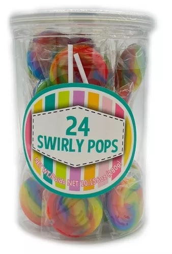ALLISON&#39;S RAINBOW SWIRLY POPS 24 CT