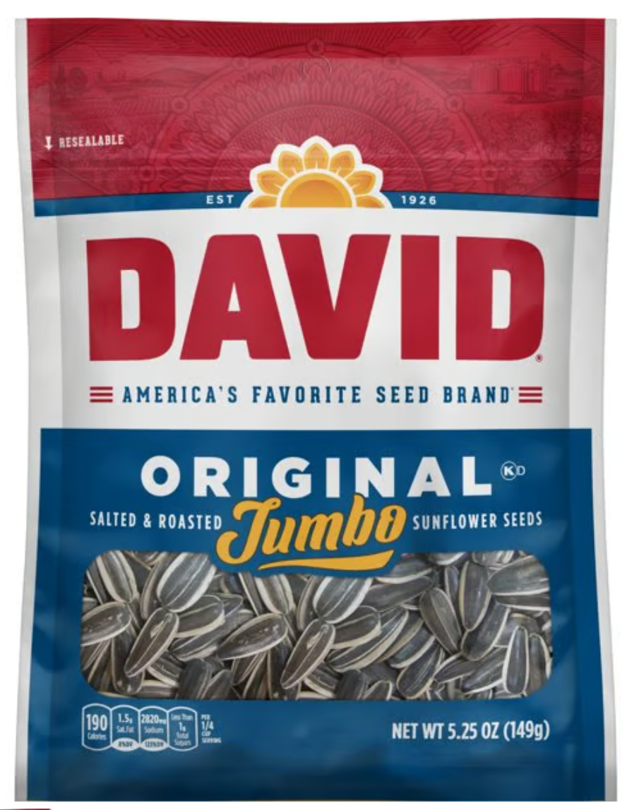 David Jumbo Sunflower Seeds - ORIGINAL (Salted &amp; Roasted) 5.25 oz