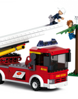 Fire Truck w/ Aerial Ladder Building Brick Kit (269 Pcs)