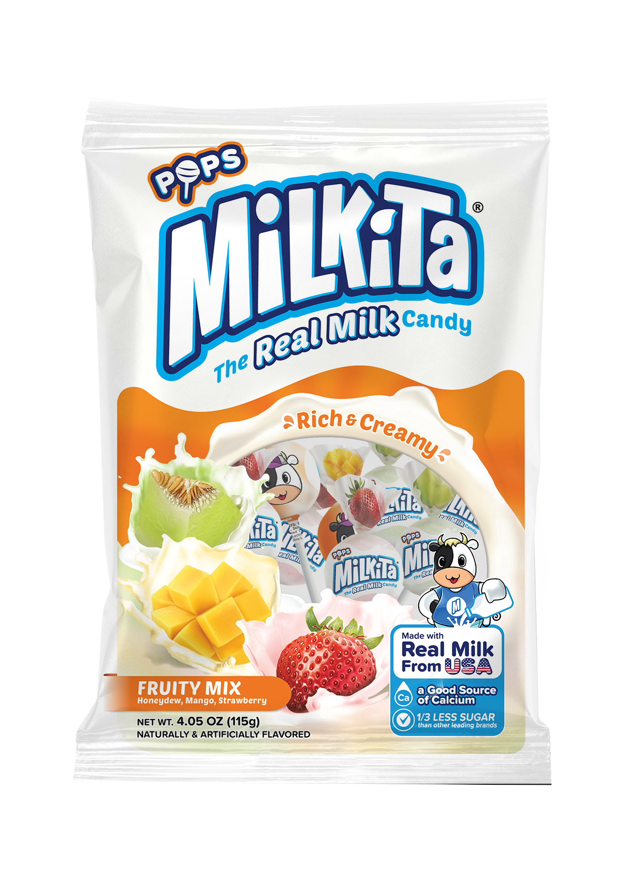 Milkita The Real Milk Lollipop Fruity Mix 115 g