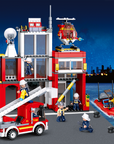 Large Fire Station Building Brick Kit (612 Pcs)
