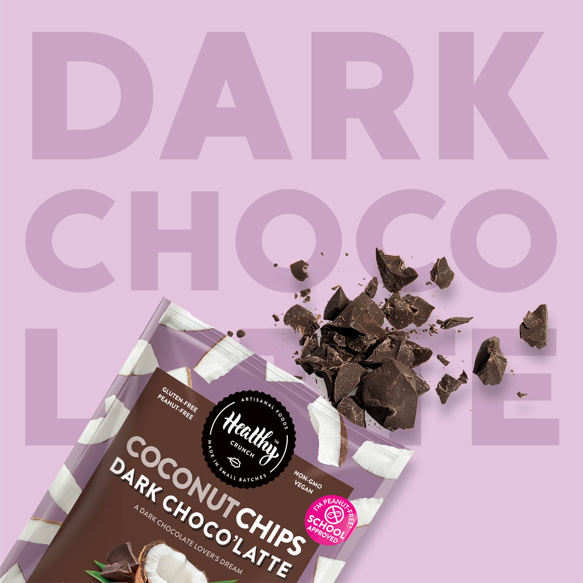 Dark Choco'Latte Coconut Chips 100g