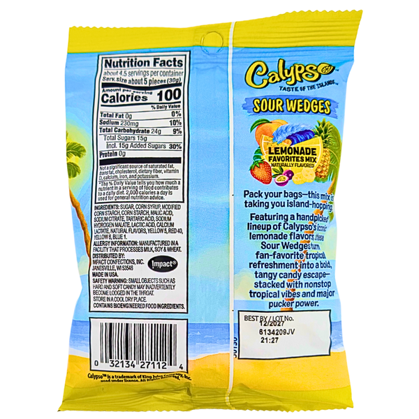 Calypso Sour Wedges Lemonade 4.5oz