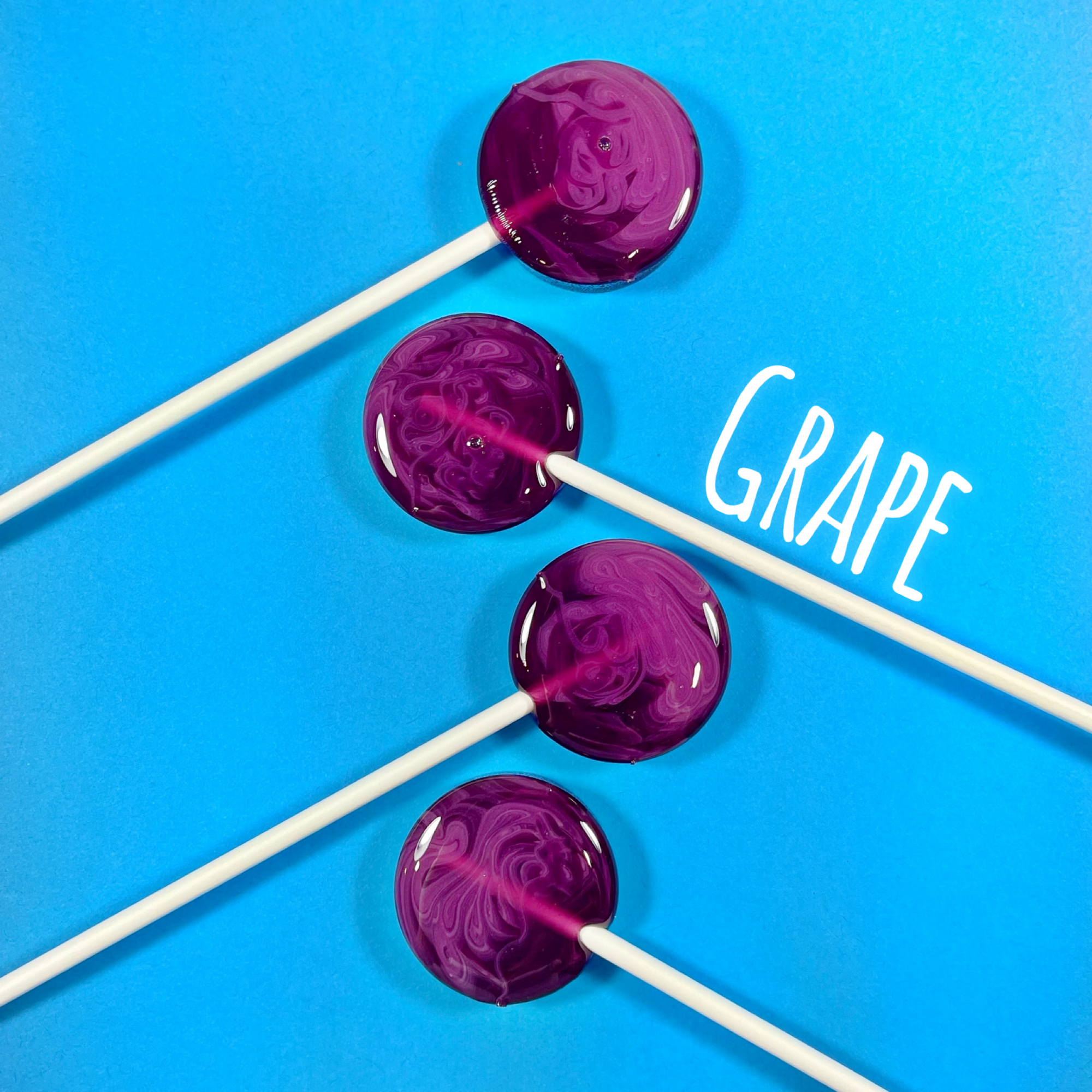 Mini Handcrafted Rainbow Lollipops: Raspberry Blackcurrant