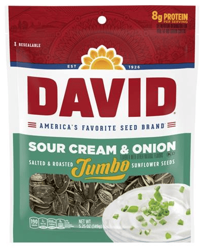 David Jumbo Sunflower Seeds - Sour Cream and Onion 5.25 oz (149g)