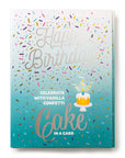 Teal Happy Birthday Cake Card - Vanilla Confetti