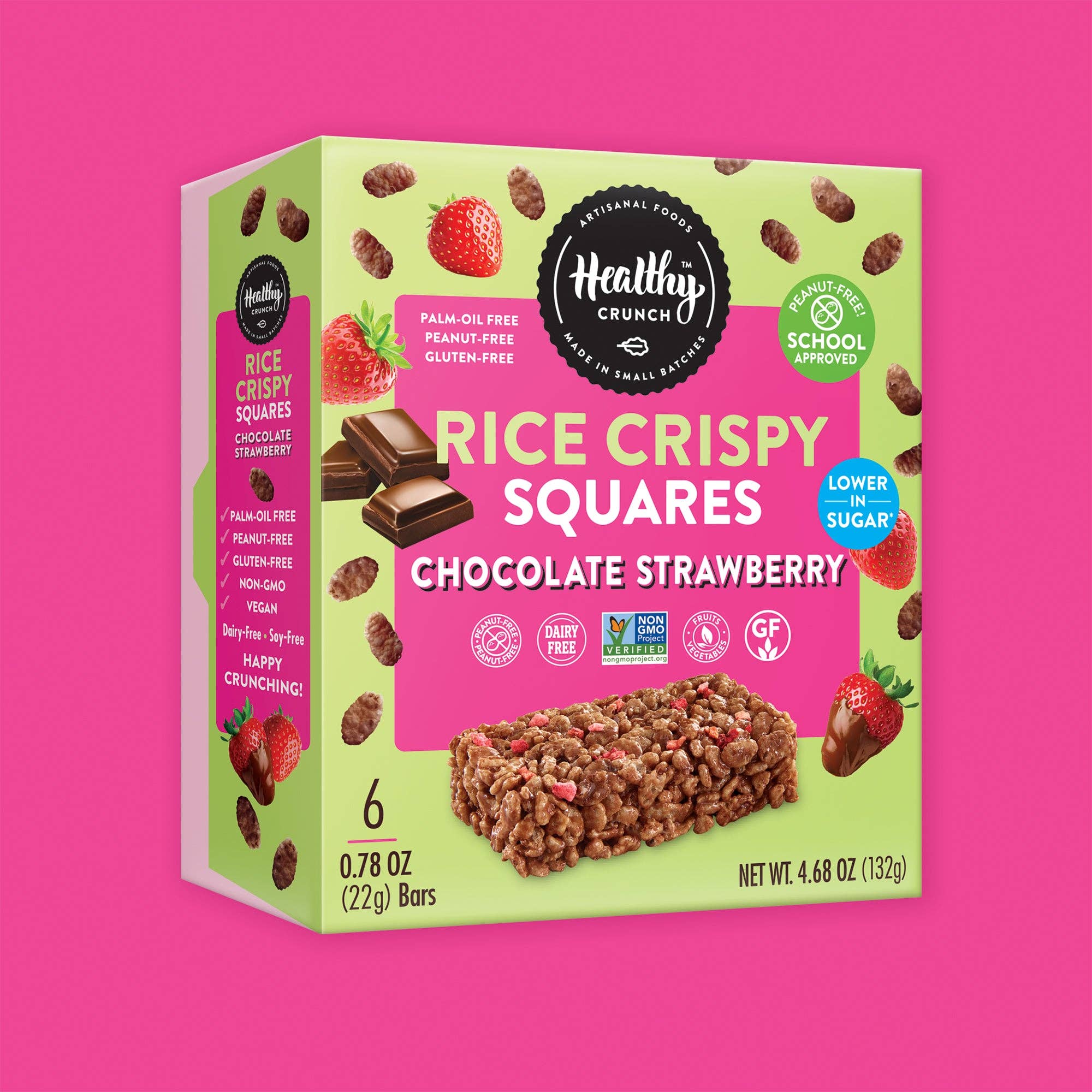 Chocolate Strawberry Crispy Squares