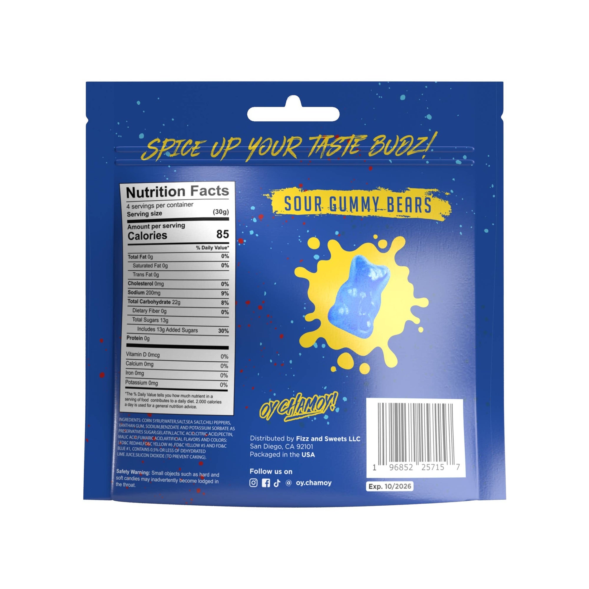 Oy Chamoy! Sour Gummy Bears -4oz.