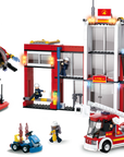 Large Fire Station Building Brick Kit (612 Pcs)