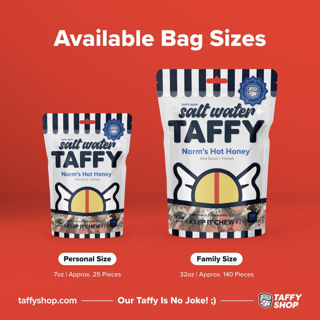 Norm's Hot Honey™ Taffy (Hot Sauce + Honey): Personal (7oz)