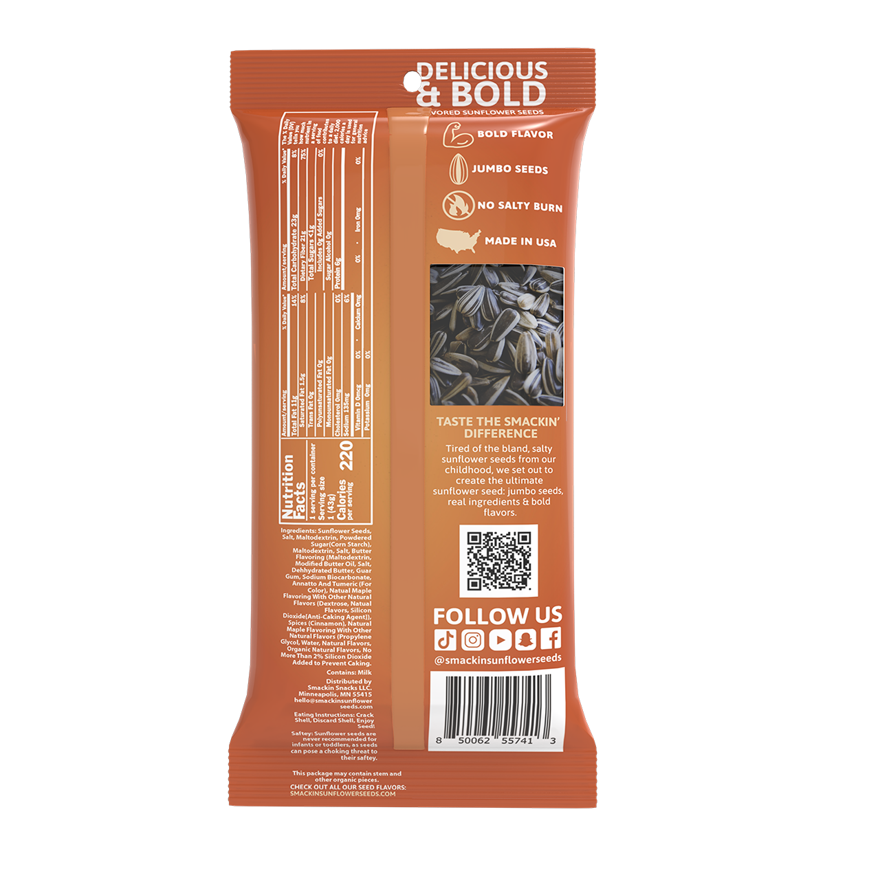 SMACKIN&#39; MAPLE BROWN SUGAR Sunflower Seeds (4 oz)