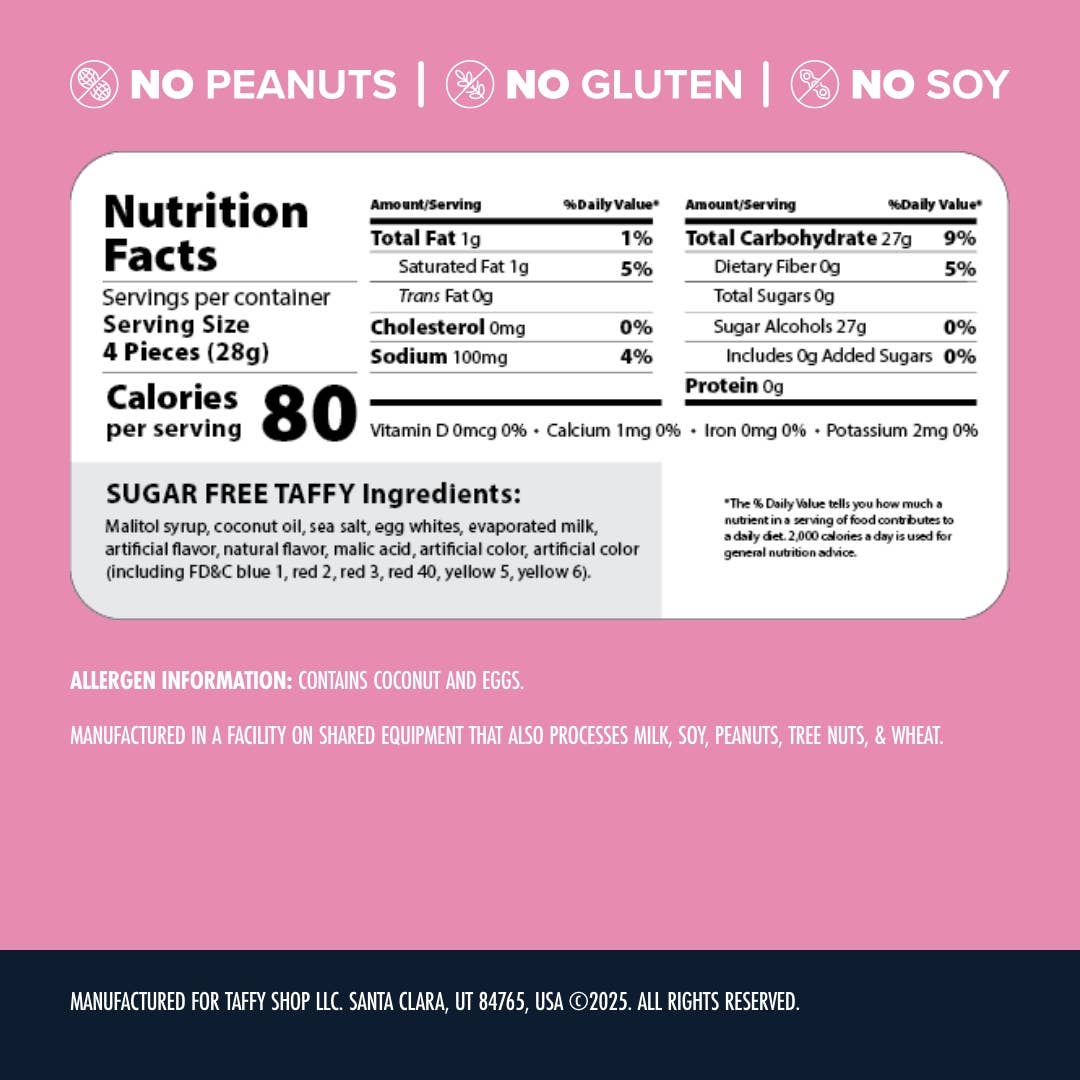 SUGAR-FREE Favorites™ Taffy Bag: Personal (7oz)