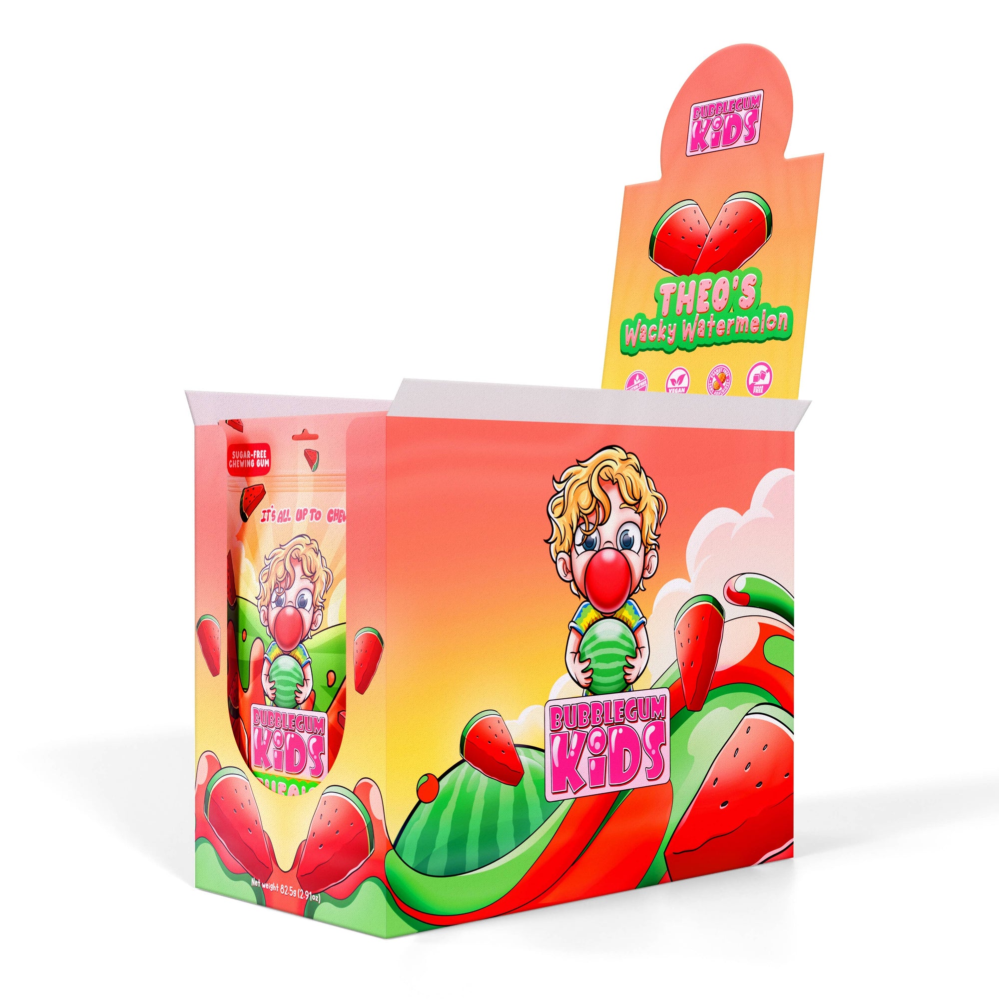 Theo&#39;s Wacky Watermelon (55 Pc) Watermelon Sugar Free Gum