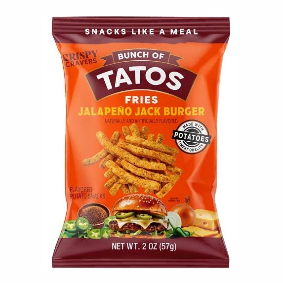CRISPY CRAVERS - JALAPENO JACK BURGER TATOS FRIES 2OZ (57G)