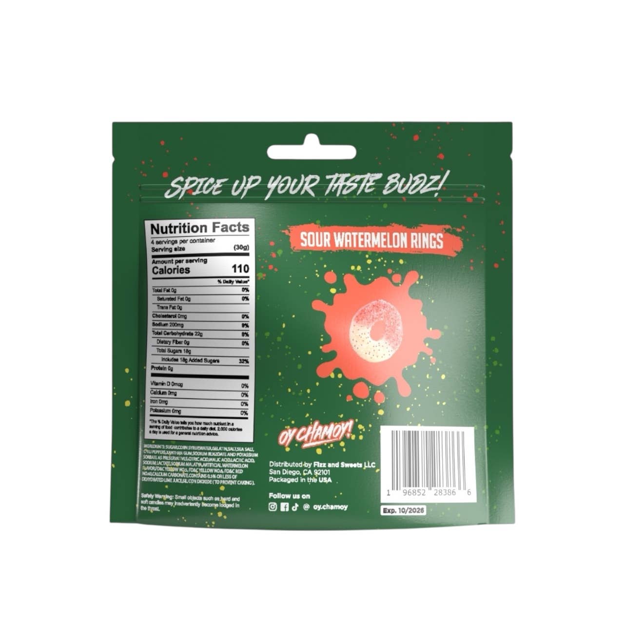 Oy Chamoy! Sour Watermelon Rings - 4oz.