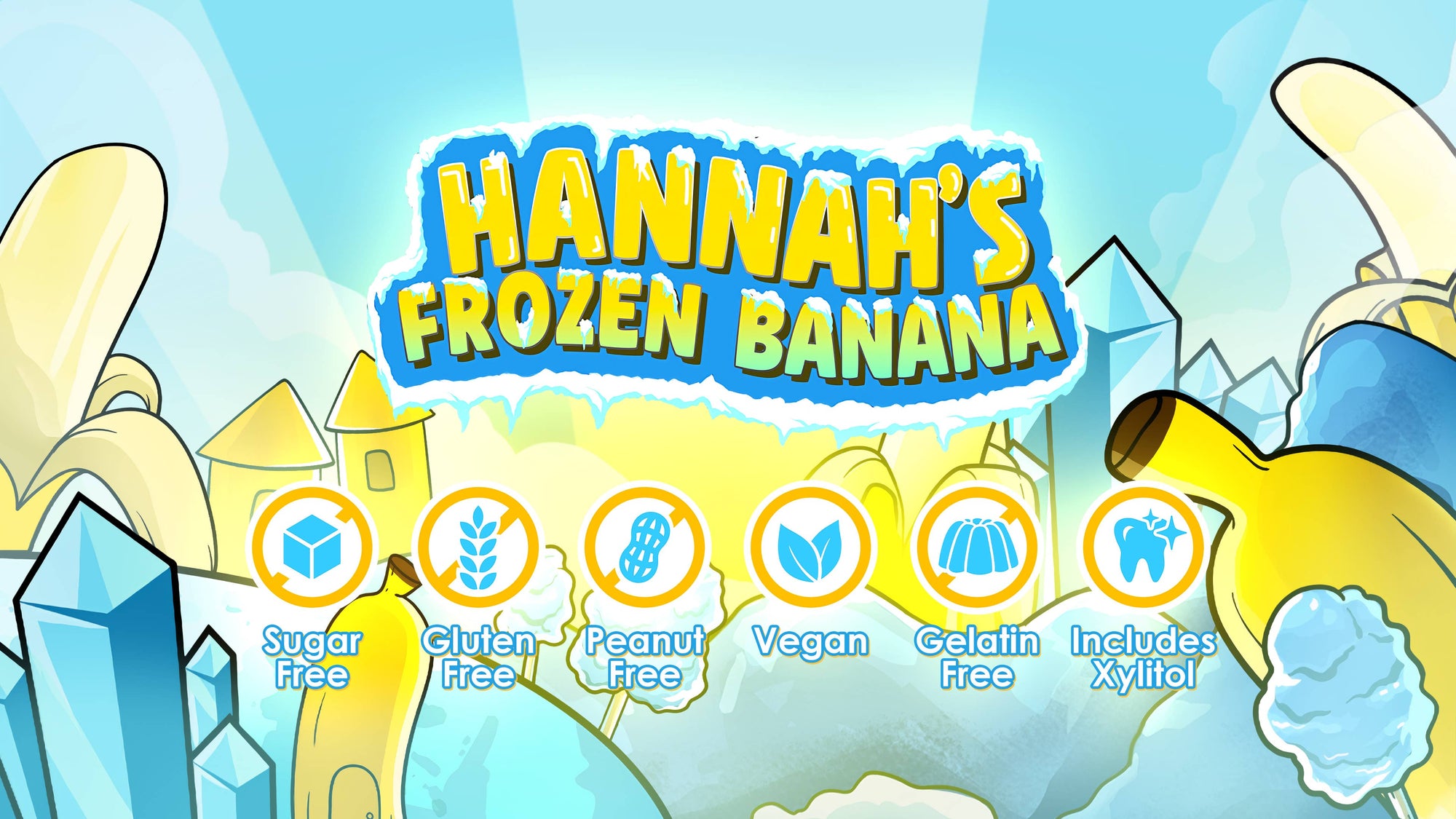 Hannah&#39;s Frozen Banana (55 Pc) Banana Sugar Free Gum