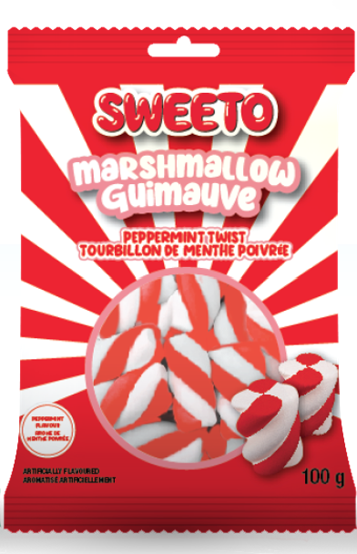Sweeto Marshmallow Peppermint Twists 100g