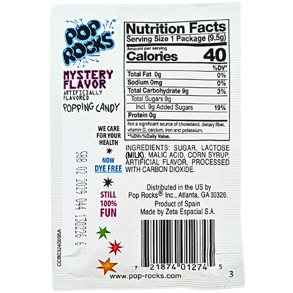 Pop Rocks Mystery Flavor Popping Candy 9g
