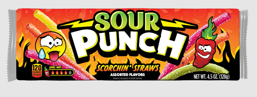 Sour Punch Scorchin' Straws Tray 4.5oz (128g)