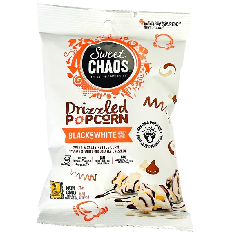 Sweet Chaos Drizzled Popcorn Black &amp; White Chocolate - 42.5g