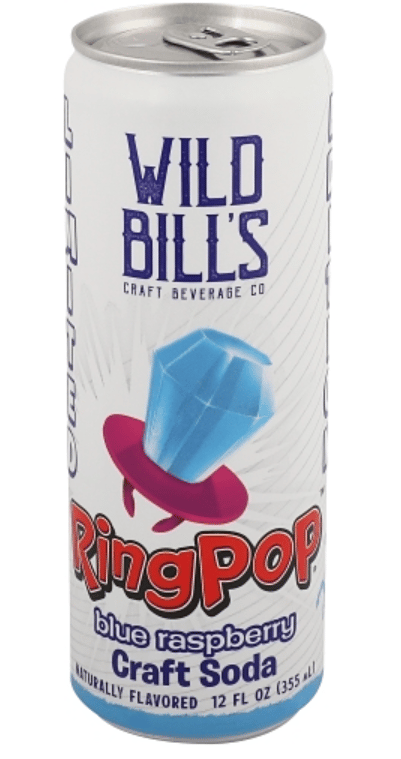 Wild Bill Soda Ring Pop - Blue Raspberry 12 fl oz (355ml)